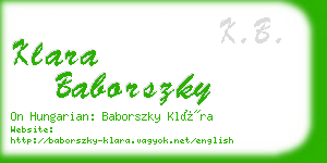 klara baborszky business card